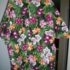 Mens XLarge Orchid Print Shirt-Very Bright!!